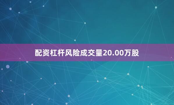 配资杠杆风险成交量20.00万股